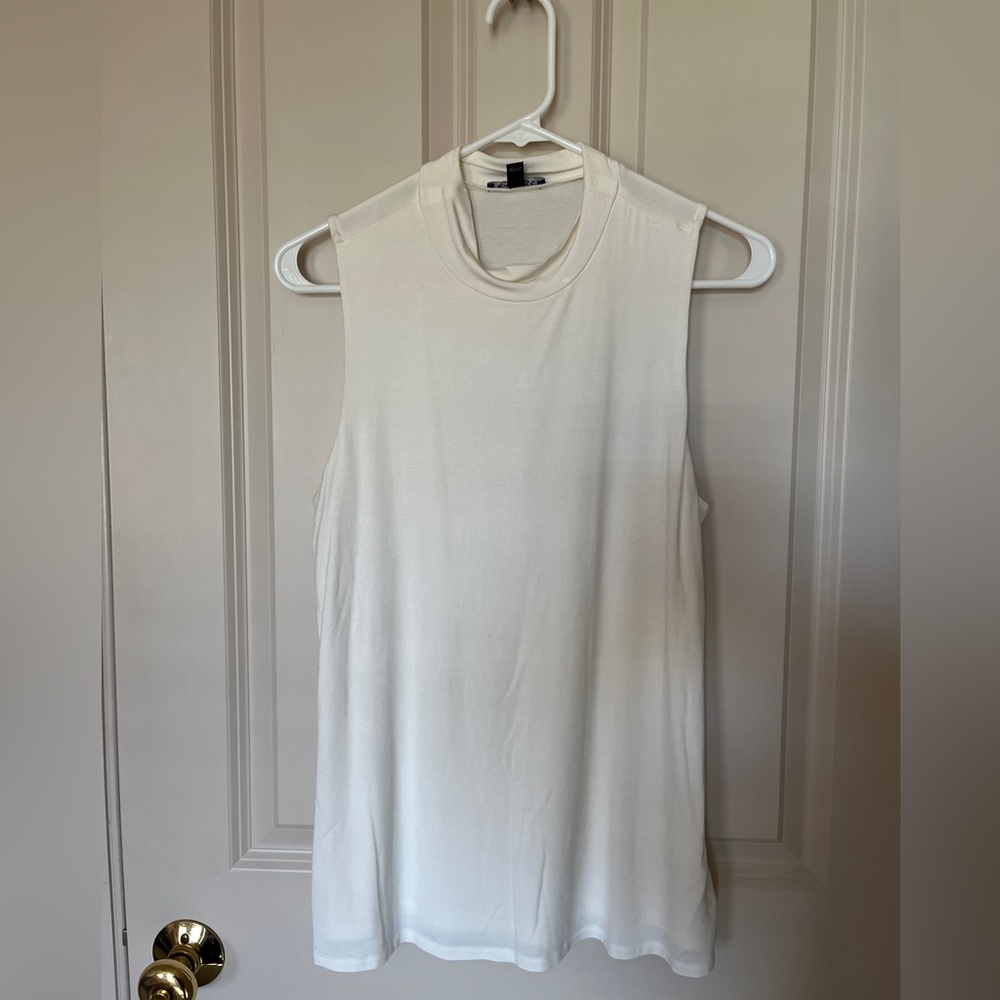 Express Ivory Mock neck Tank L